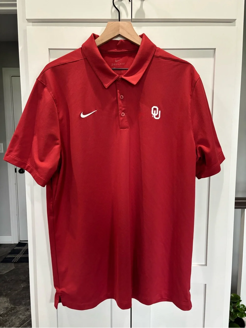 Nike Red Mens XL “OU” Embroidered Dri-FIT Polo